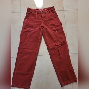 Garage red with white stich Carpenter pants